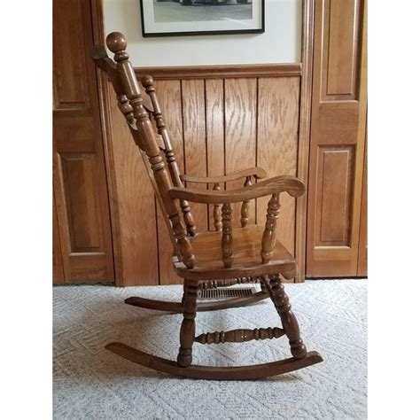 Virginia House Solid Oak Rocking Chair Chairish