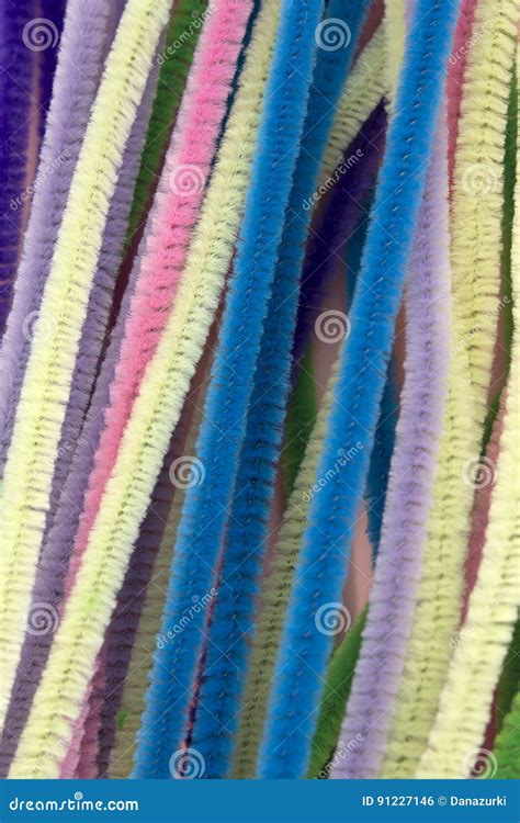 Neon Colored Pipe Cleaners Stock Photo Image Of Background 91227146