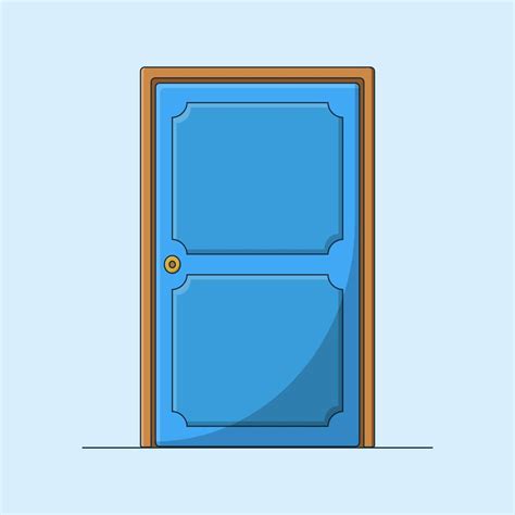 Flat Blue Door Concept Illustration 6917748 Vector Art At Vecteezy