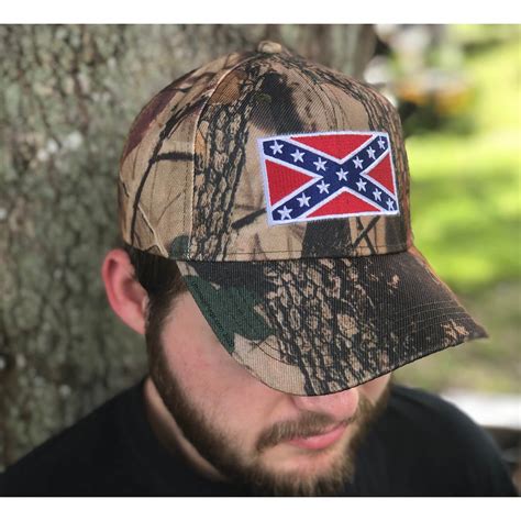 Rebel Camo Cap Hat Ballcap Confederate Flag