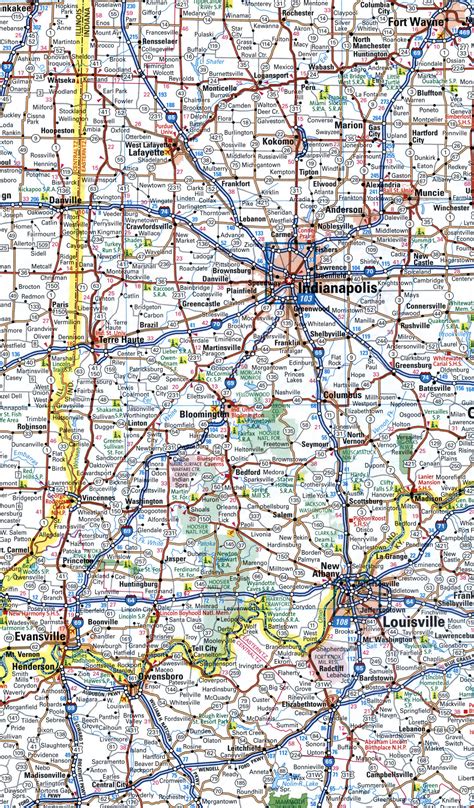 Map Route Interstate Highway I 65 Alabama Tennessee Kentucky Indiana