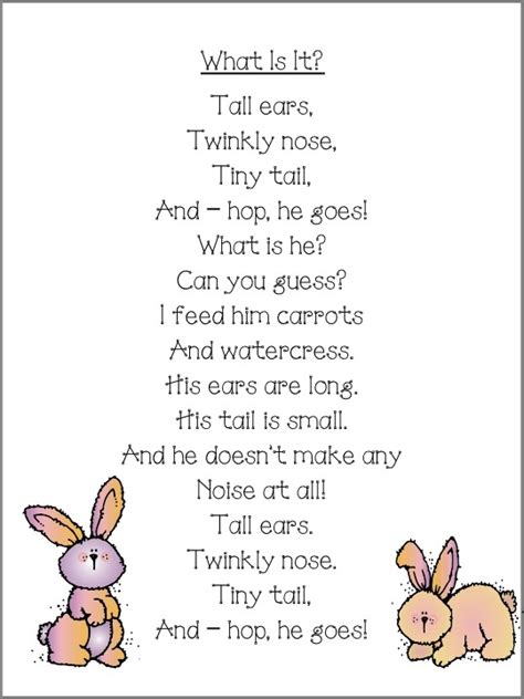 Bunny Poem Easter Preschool Kindergarten Poems Preschool Songs