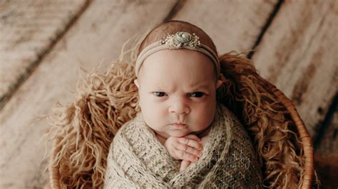 Adorable Baby Girl With Grumpy Expression Captured In Ohio Photographer
