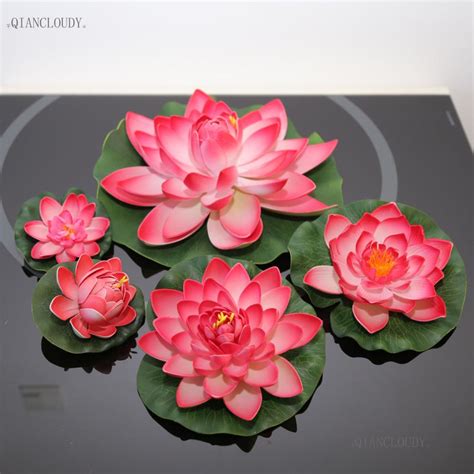 Artificial White Lotus Leaves Flowers Water Ponds Lotus Leaf Fake Lily