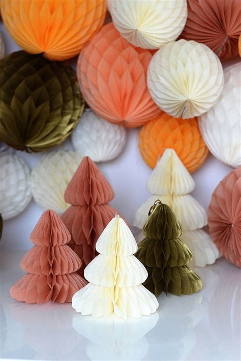 Paper Christmas Tree Honeycomb Decoration Custom Color Hanging