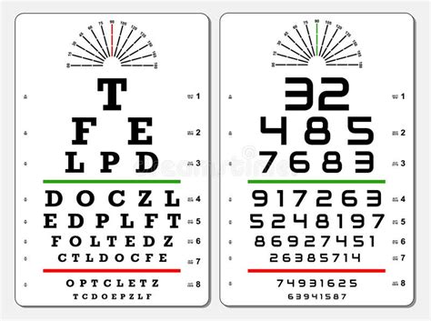 Set Of Eye Test Chart Isolated Or Vision Exam Medical Diagnostic Eps