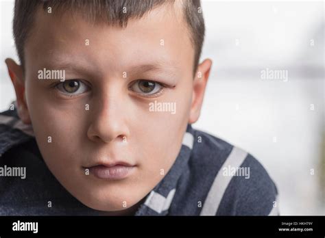 Sad Boy Teenager With Sad Expression Face Close Up Depression