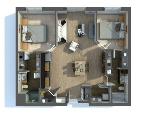 View uiuc apartments in urbana, il with our interactive map. 20 Interesting Two-Bedroom Apartment Plans | Home Design Lover