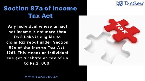 Section 87a Of Income Tax Act Income Tax Taxact Income
