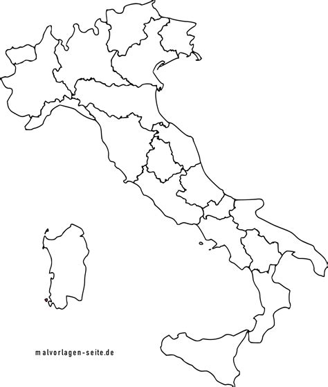 Italien Regionen und Hauptstädte Landkarte mit Provinzen