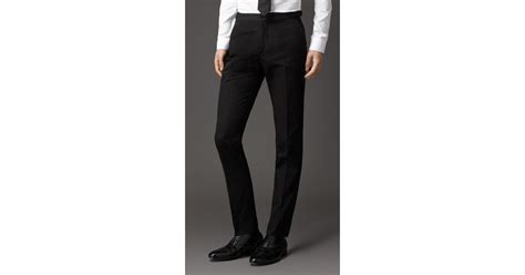 Burberry Slim Fit Cotton Trousers With Side Adjusters In Black For Men