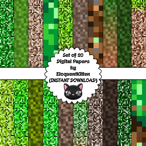 When you first install the mod on your client it will be in random mode. 20 Digital Minecraft Style Patterns - INSTANT DOWNLOAD ...