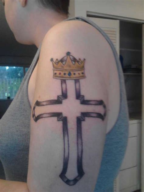 Cross And Crown Tattoo