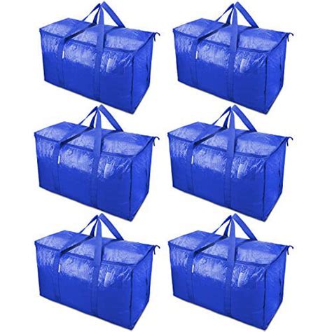 Ticonn 6 Pack Extra Large Moving Bags With Zippers And Carrying Handles