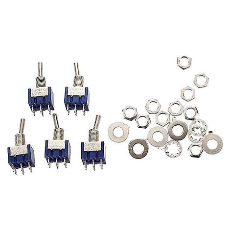 5pcs 3 Position 2p2t Dpdt On Off On Miniature Mini Toggle Switch With