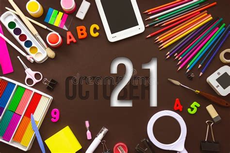 October 21st Day 21 Of Month Calendar Date School Notebook And