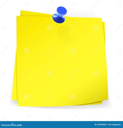 Colorful Sticky Notes Attached With Blue Pin Stock Vector
