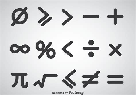 Math Symbols Vector Sets Vector Art At Vecteezy