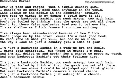 dolly parton song backwoods barbie lyrics