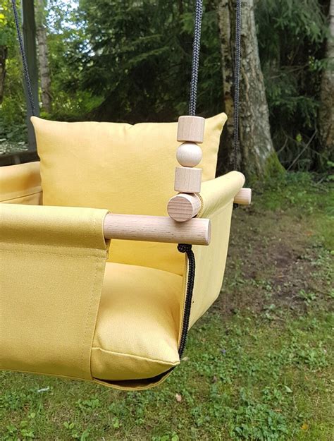 Baby Swing Mustardtoddler Swing Natural Swing Cotton Swing Etsy