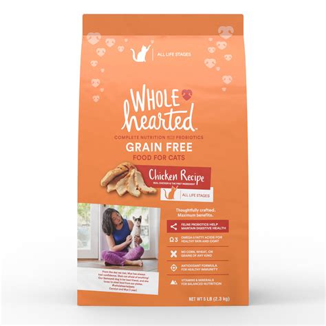 The food is guaranteed to contain 2 million cfus per pound. WholeHearted Grain Free Chicken Formula Dry Cat Food | Petco