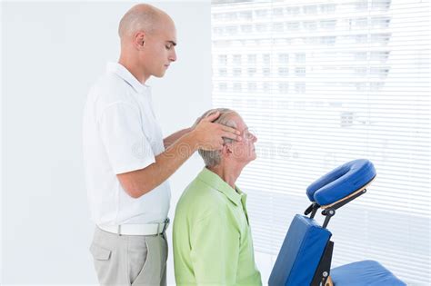 Man Having Head Massage Stock Image Image Of Elderly 54759867