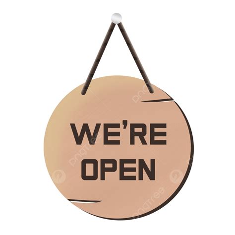 We Are Open Open Hanging Board Wooden Png Transparent Clipart Image