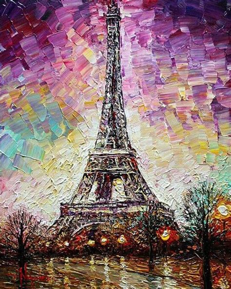 Dealcrafty Colored Eiffel Tower Paint By Number Kit P14847 16x20