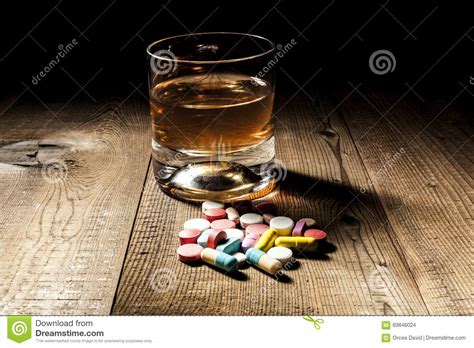 Medicine Vs Alcohol Stock Photo Image Of Background 69846024