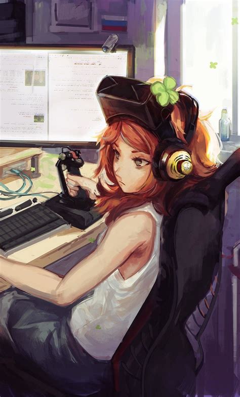 Cute Anime Gamer Girl Wallpapers Wallpaper Cave