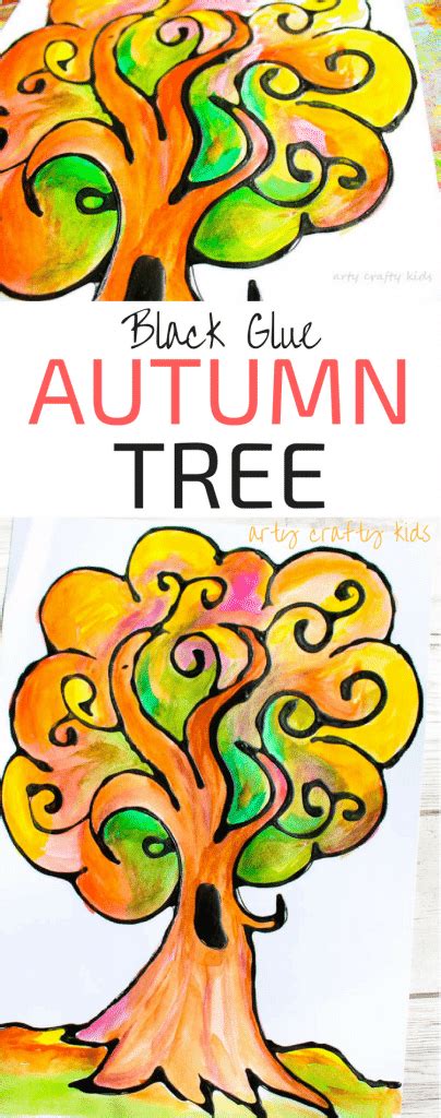 Black Glue Autumn Tree Art Arty Crafty Kids