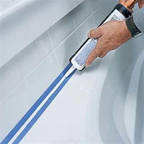 Put Down Tape Before Caulking Smooth With Finger And Pull Up Tape While Caulk Is Still Wet