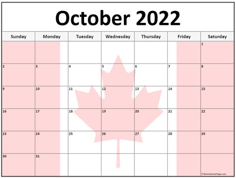 Collection Of October 2022 Photo Calendars With Image Filters