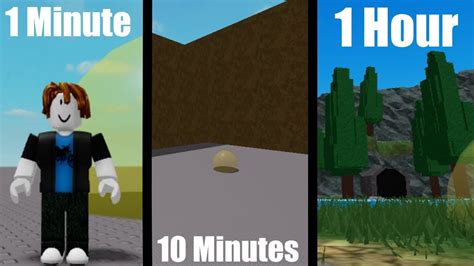 Creating A Roblox Game In 1 Minute 10 Minutes And 1 Hour Youtube