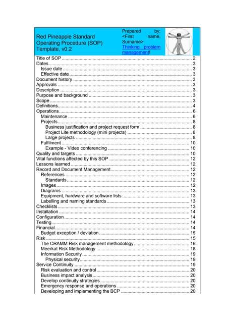 Guidance For Preparing Standard Operating Procedures Sops