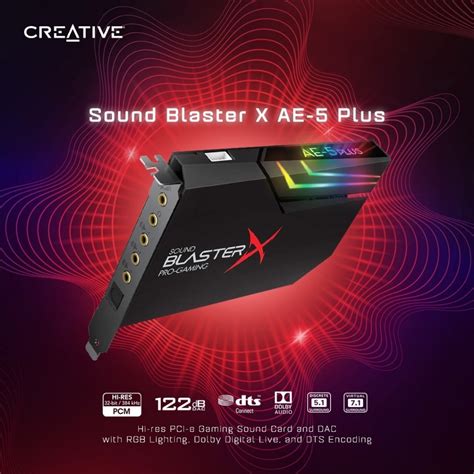 Creative Sound Blasterx Ae 5 Plus Pci E Gaming Sound Card And Dac