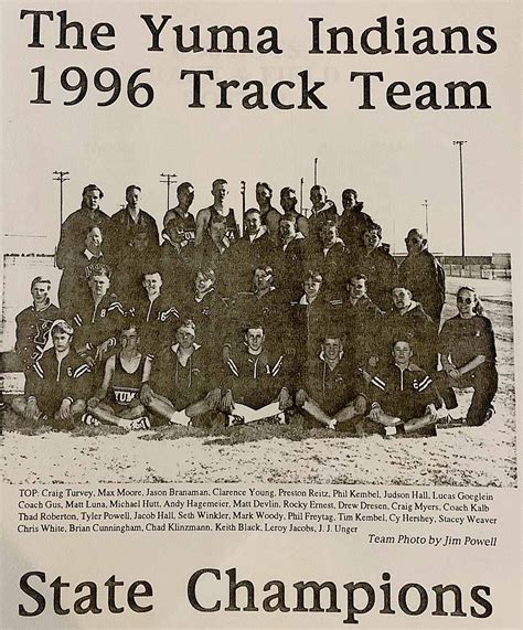 A Look Back 1996 State Track Champions Yuma Pioneer