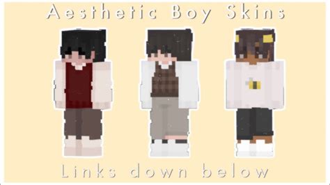 🐝 Aesthetic Minecraft Boy Skins Links Down Below Youtube