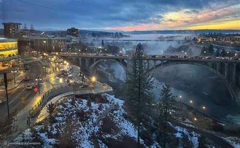 Fog On The Spokane River In Downtown Spokane Photo By James Richman