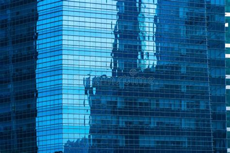 Office Buildings Windows Blue Glass Architecture Facade Design With Reflection Of Sky In Urban