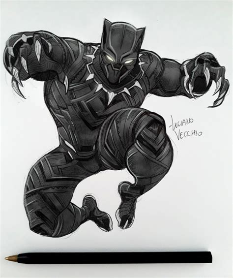 Black Panther Sketch By Lucianovecchio On Deviantart