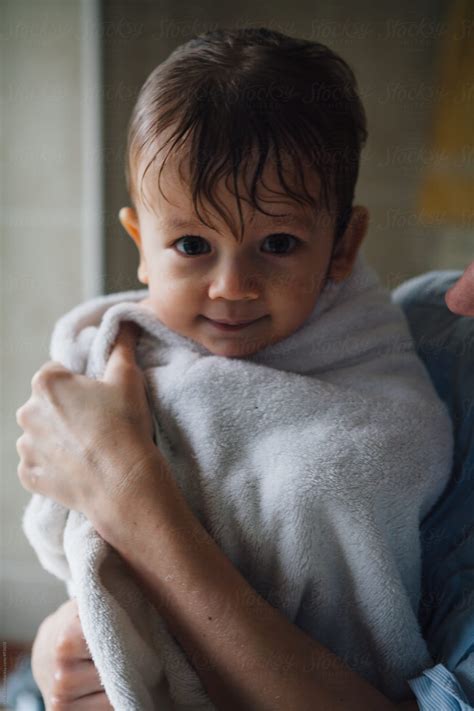 Baby Boy In A Towel After His Bath Del Colaborador De Stocksy Ivan