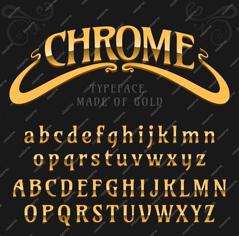Premium Vector Chrome Letters Typeface Made Of Steel Modern Looking
