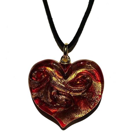 Red Murano Glass Heart Necklace Jewelry Met Opera Shop