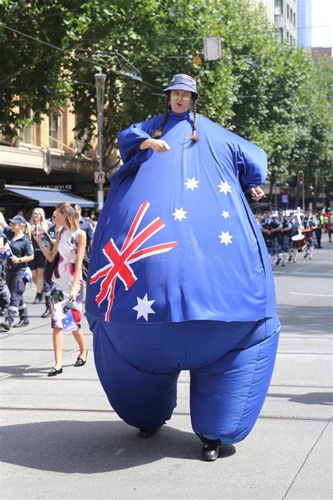 Participants Marching During 2019 Australia Day Parade In Melbourne