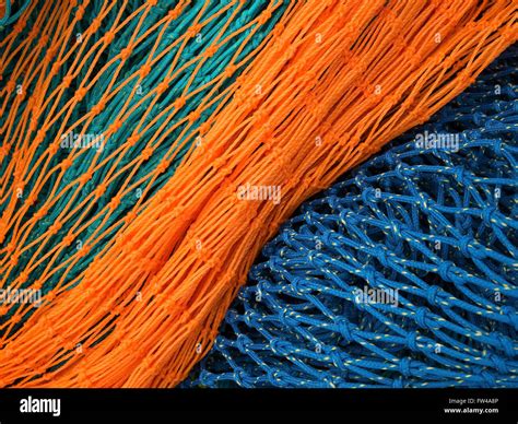 A Colourful New Nylon Fishing Trawl Net Stock Photo Alamy