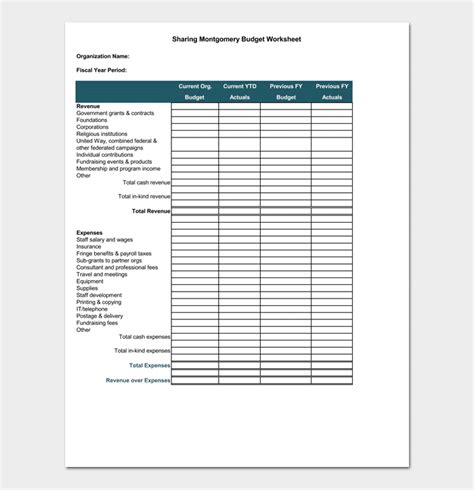 Nonprofit Budget Template Spreadsheet For Excel And Pdf Format