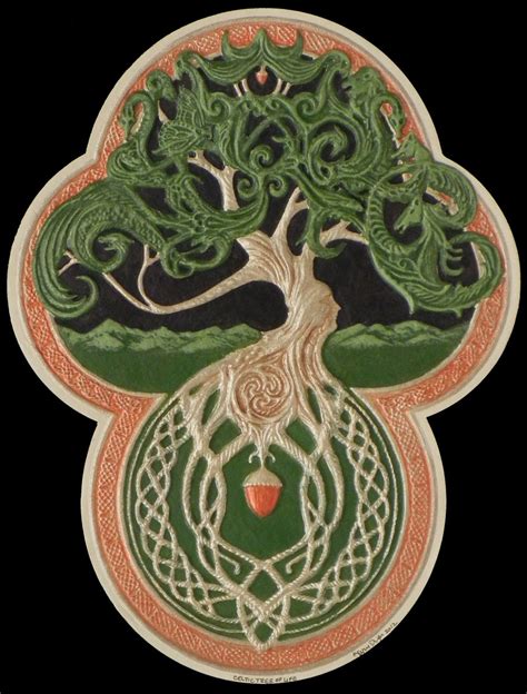 Celtic Tree Of Life Cast Paper Tree Green Arbor Big Etsy Irish Art