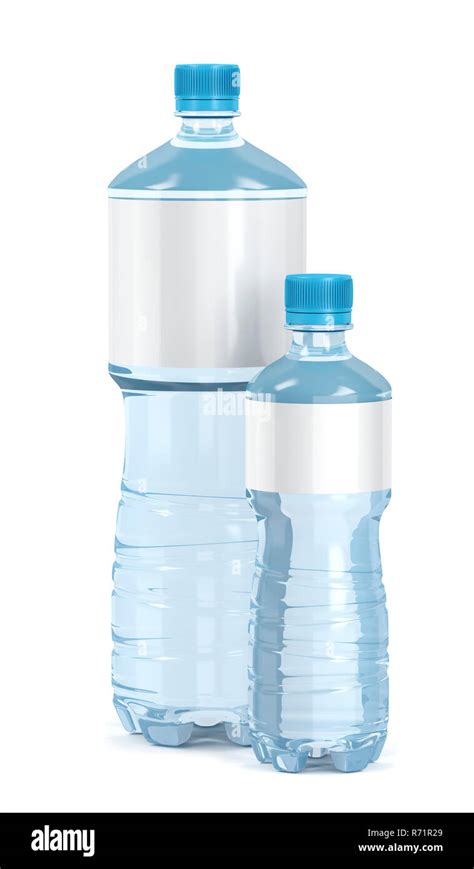 Small And Big Water Bottles On White Stock Photo Alamy