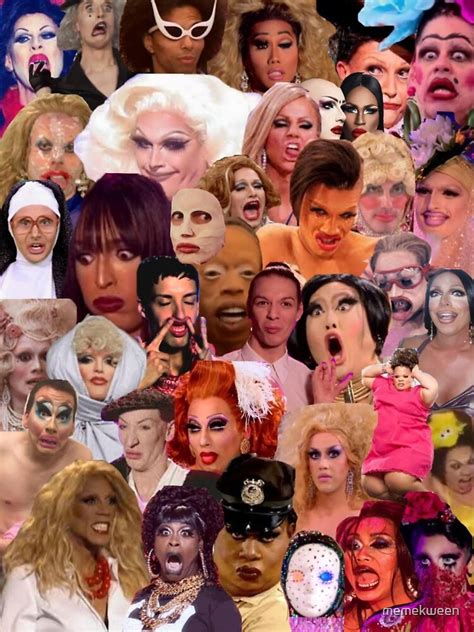iconic drag queens collage poster by memekween redbubble